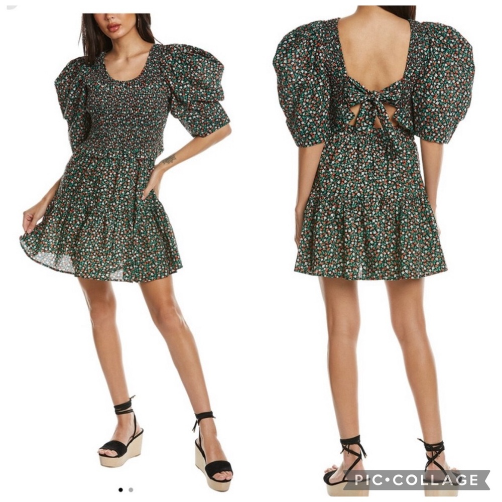 Sea New York Strawberry Print “Lily” Smocked Mini Dress